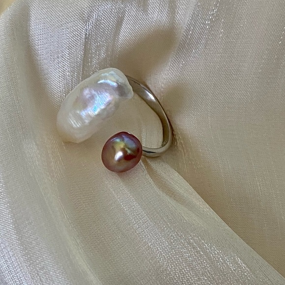 AAAA double pearl ring top quality keshi - Picture 3 of 17